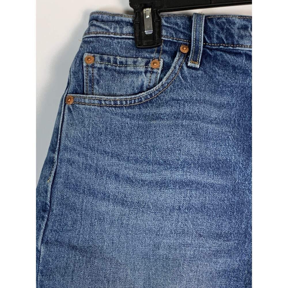 Levi’s 501 Women’s Shorts W29 Blue Denim Mid Thigh Button Fly Raw Frayed Hem - Picture 3 of 15